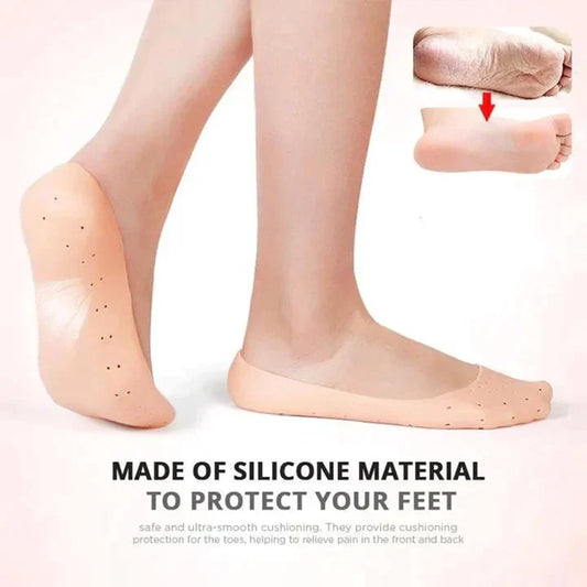 Full Heel Pain Anti Crack Silicone Socks - Soft Silicone Pedicure Feet Care